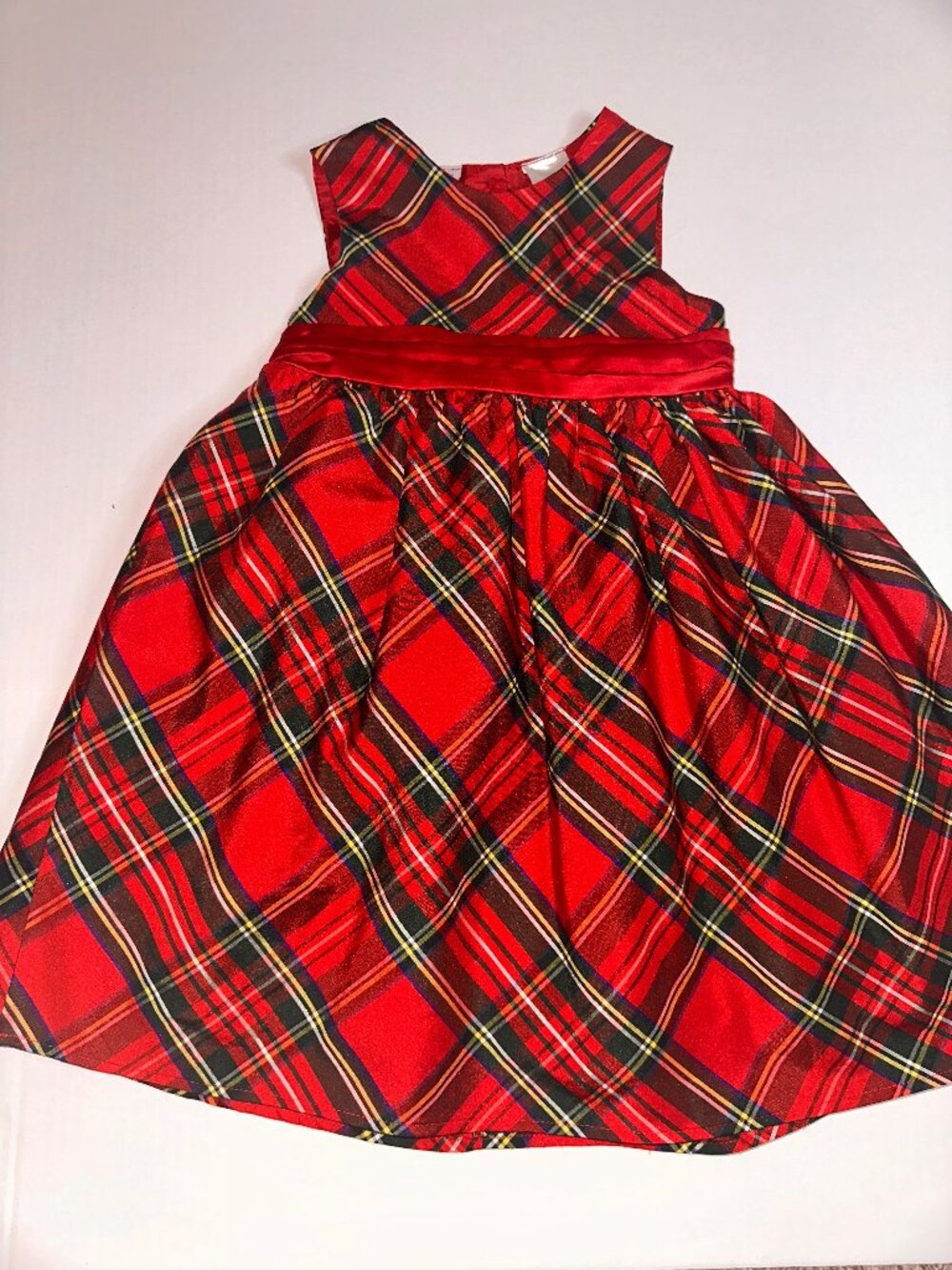 Blueberi Boulevard Girls Sleeveless Red Plaid Size 5 Dress Christmas #621